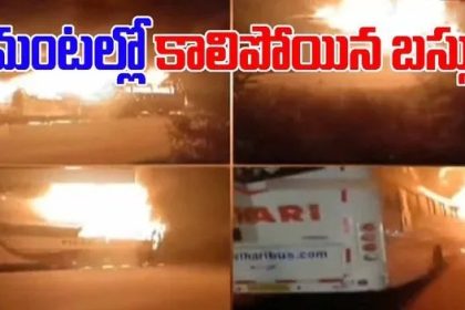vihari travells bus fire accident